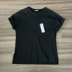 GU ロールアップスリーブ　チュニック Tシャツ　ブラック　Mのサムネイル