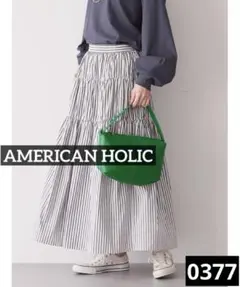 み*こ様 0377 AMERICAN HOLIC ティアードギャザースカート　ブ