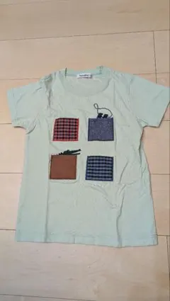 【美品】ファミリア familiar 半袖 Tシャツ 130 ミントグリーン