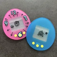 たまごっち ガチャガチャ クリアラバーコースター まめっち おやじっち 2点