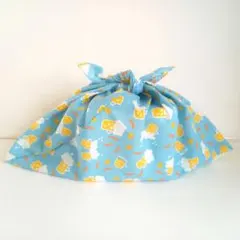 あずま袋◆手拭い◆エコバック◆コンビニバック◆ハンドメイド【ビール柄・水色】