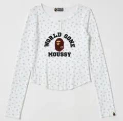 MOUSSY BAPE HENRY NECK L/S TEE 白