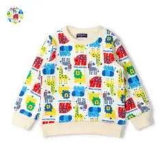 moujonjon 爆温カラフル動物総柄裏起毛トレーナー