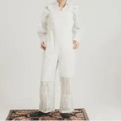 nude vintage レースヘムサロペットのサムネイル