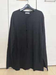 Yohji Yamamoto POUR HOMMEブラック　リボン長袖カットソーのサムネイル