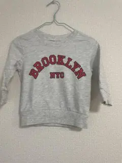 同封150円【ほぼ未使用】西松屋　ベビーロンT グレー　80cm