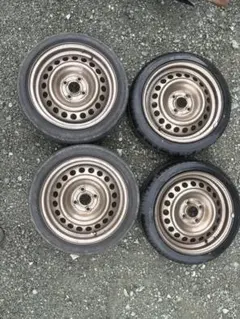 165/50R15 6J鉄チンホイールセット バリ溝のサムネイル