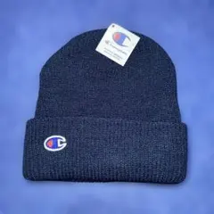 新品タグ付Champion ニット帽 CHRT-01 フリーサイズダークブルー