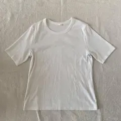 GU リブ半袖Tシャツ ホワイト XL