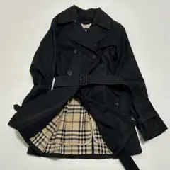 バーバリーブラックレーベル トレンチコート ノバチェック ベルト完備 黒 36