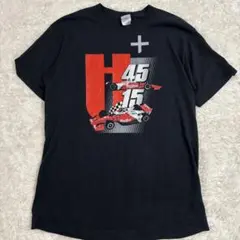 海外古着　Hy-Vee レースカー Tシャツ 両面プリント　黒　Mサイズ