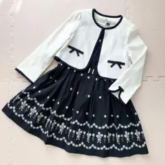 組曲♡ジャケット　ワンピース　セレモニーセット　120 フラワー刺繍