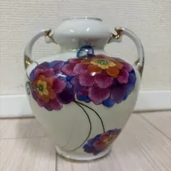 オールド ノリタケ 花瓶 クリスタル 白磁 フラワーベース アイボリー