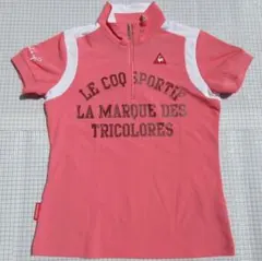 ルコック 半袖 ハーフジップ シャツ レディースM ピンク ゴルフ ウェア ポロ