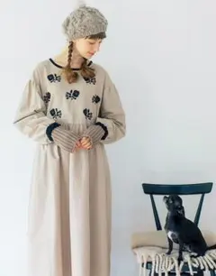 美品 サマンサモスモス SM2 リサイクルコットン刺繍ワンピース