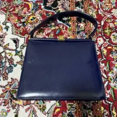 本革 ネイビー ビンテージバッグゴールド金具