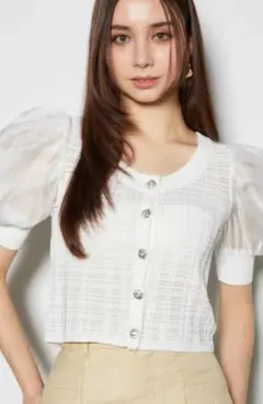 リエンダ　2WAYシアーラメニットカーデ