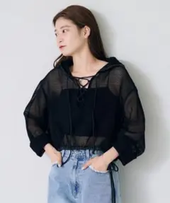 Kastane メッシュレースアップパーカーのサムネイル