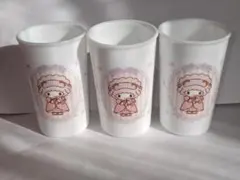 Sanrio★サンリオ★マイメロ★ピアノちゃん★ガラスコップ★陶器★３個セット
