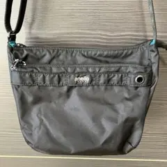 【未使用品】アネロanello 軽量ブラック 2層ラウンド ショルダーバッグ