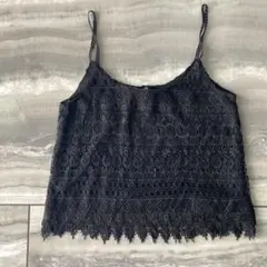 レースビスチェ　ブラック　フリンジ付き