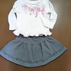 Mezzo Piano 花柄トップスとスカートセット　110センチ