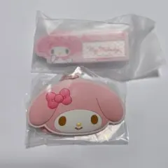 マイメロディ　ミラーキーホルダー　名札バッジ