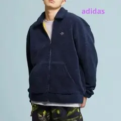 adidas フリースボア トラックトップジャケット ネイビー メンズS