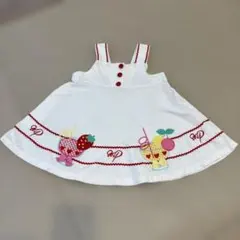 メゾピアノ　ワンピース 95cm ホワイト　いちご　Aラインのサムネイル