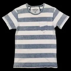 HOUSTON 海軍インディゴ ボーダーポケットTシャツ サイズ40