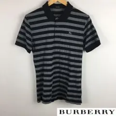 美品 BURBERRY BLACK LABEL 半袖ポロシャツ ボーダー