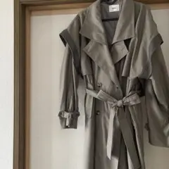 MURUA グレー トレンチコート ダブルブレスト ベルト付き