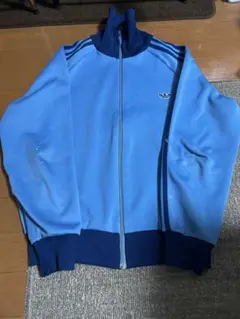 adidas 水色 トラックジャケット ジップアップ　6号