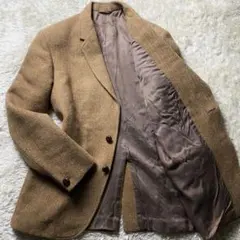 【美品】ハリスツイード テーラードジャケット 胡桃ボタン ライトブラウン S~M