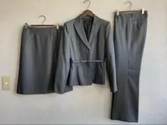S578★新品同様クローネ スカート パンツ スーツ 3点セット グレー 9号