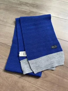 DIESEL キッズ　マフラー ニット バイカラー ブルー グレー