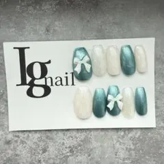 現品限り　リボンネイルチップ　推しネイル　成人式ネイルチップ　ネイル