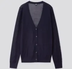 ユニクロ　ネックカーディガン　ネイビー　3XL