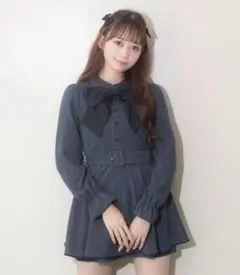 evelyn コーデュロイリボンロンパース チャコール