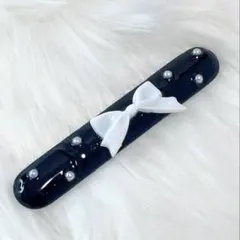 IQOSケースデコ　IQOSイルマ　ドアカバーデコ　ブラック　ホワイト　リボン