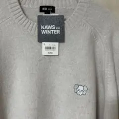 タグ付き新品未使用❣️UNIQLOカウズラムクルーネックセーター L オフホワイト