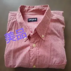 UNIQLO 赤いチェック柄 ボタンダウン長袖シャツ XL