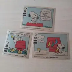 スヌーピーミュージアム　2025ハッピークリスマス　限定ステッカー　3枚