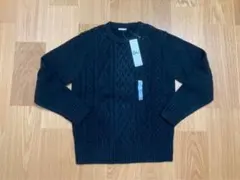 ジーユー　GU ニット　セーター　ケーブル　メンズ　レディース　クルーネック