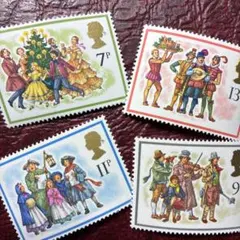 76352セール現品限　外国切手　イギリス発行xマス4種揃