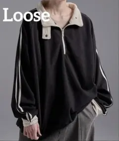 【Loose】 ルース ハーフジップ フリーストラックジャケット/スウェット