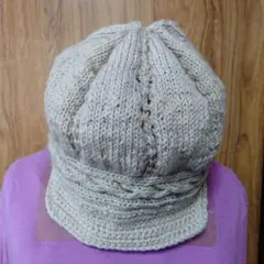 《２点おまとめ専用》ハンドメイド 手編み ニットキャップ ベージュ