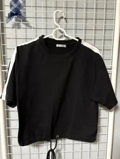 サイドライン 半袖Tシャツ ブラック