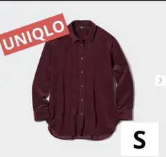 ユニクロ　コーデュロイシャツ　S 完売品　ワインレッド　赤　レッド　秋　季節
