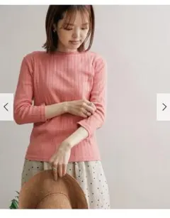 アーバンリサーチドアーズ針抜き7分袖カットソーピンク朱赤ウィメンズアイテムズ